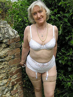 horny grandma in lingerie stripping